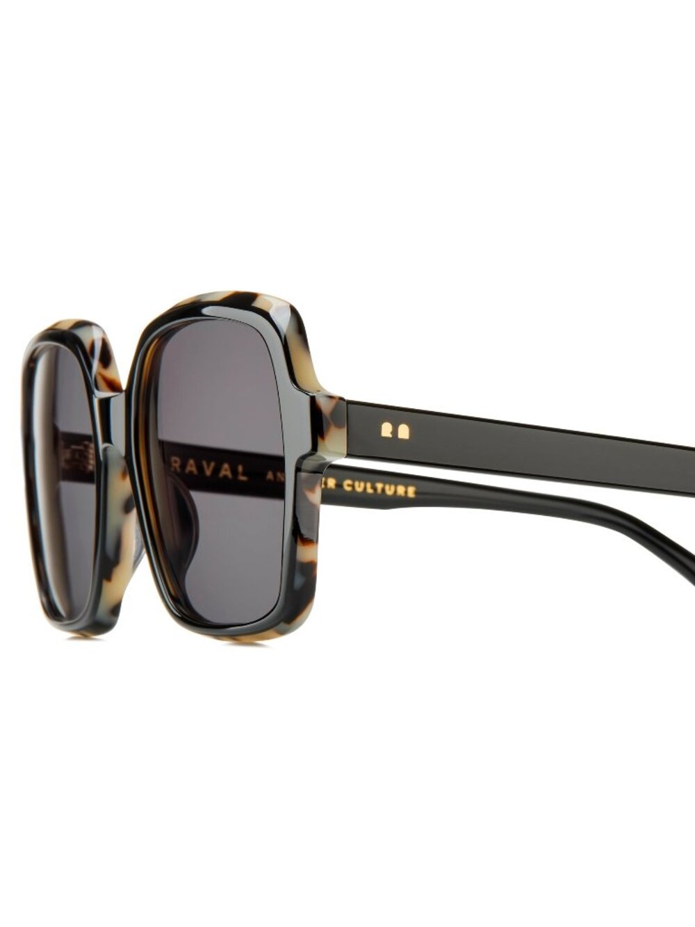 New Raval Eyewear Women's Sunglasses Black Square Grey Lens Acetate Frame DESI